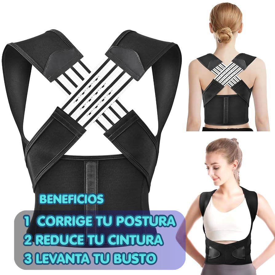 CORRECTOR DE POSTURA AJUSTABLE Posturex.® ¡Alinea tu postura, mejora tu presencia y tu salud!