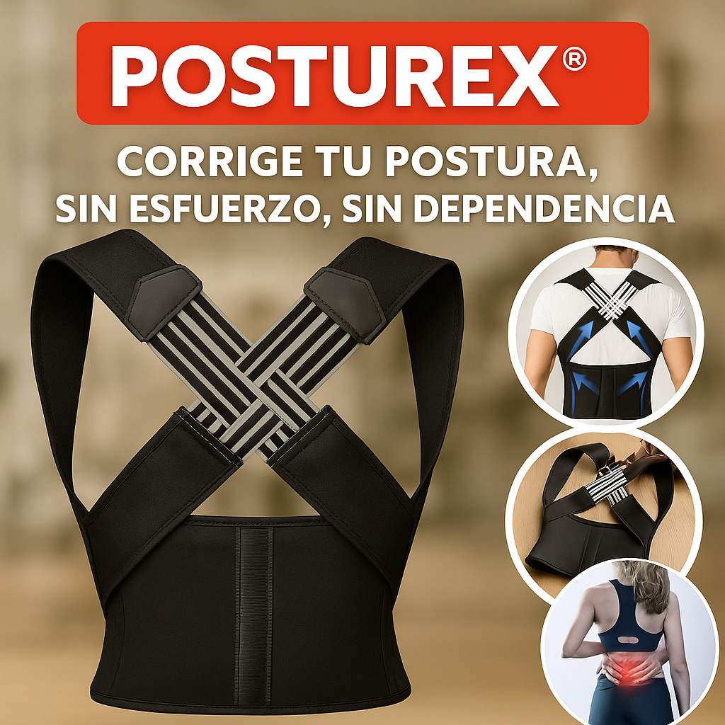 CORRECTOR DE POSTURA AJUSTABLE Posturex.® ¡Alinea tu postura, mejora tu presencia y tu salud!