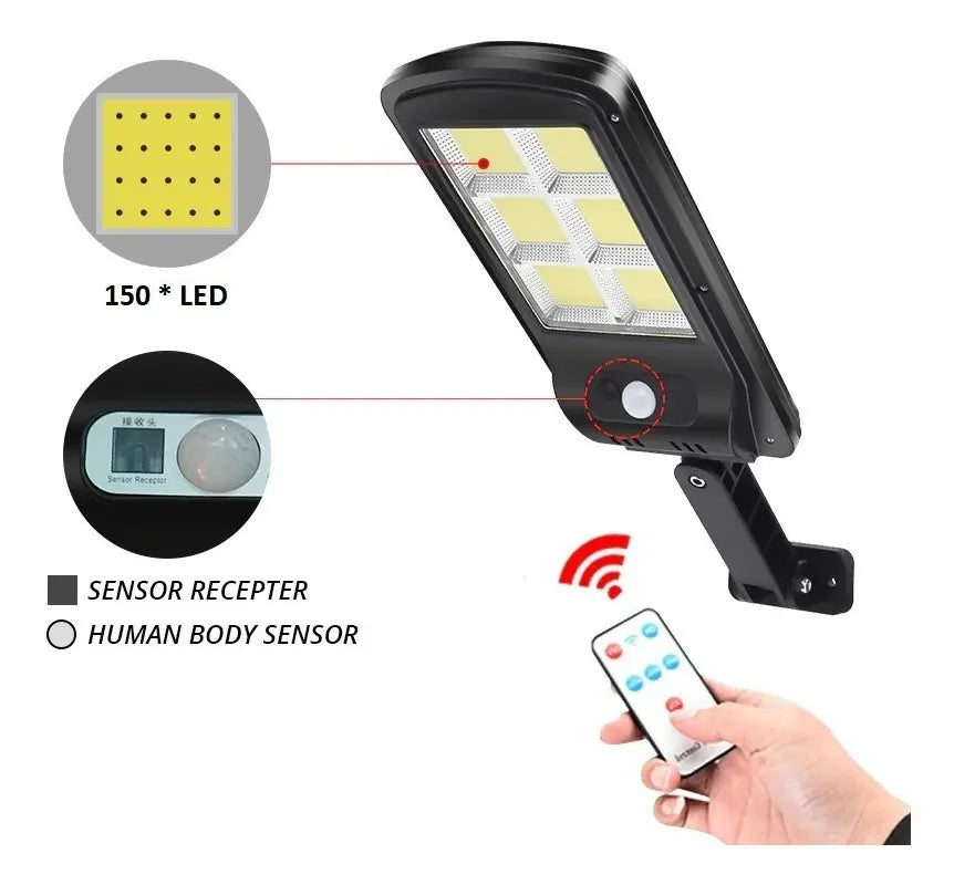 Seguridad Solar 24/7 - Lámpara con Sensor y Control Remoto