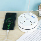 Carga 6 Dispositivos a la Vez - Regleta Compacta Cable Retráctil