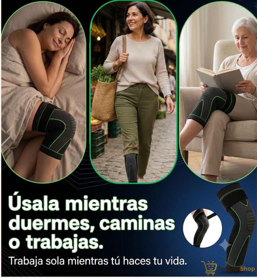Rodillera Autocalentable de Acupresión con Turmalina y Artemisa