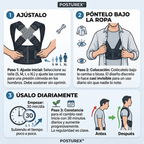 CORRECTOR DE POSTURA AJUSTABLE Posturex.® ¡Alinea tu postura, mejora tu presencia y tu salud!